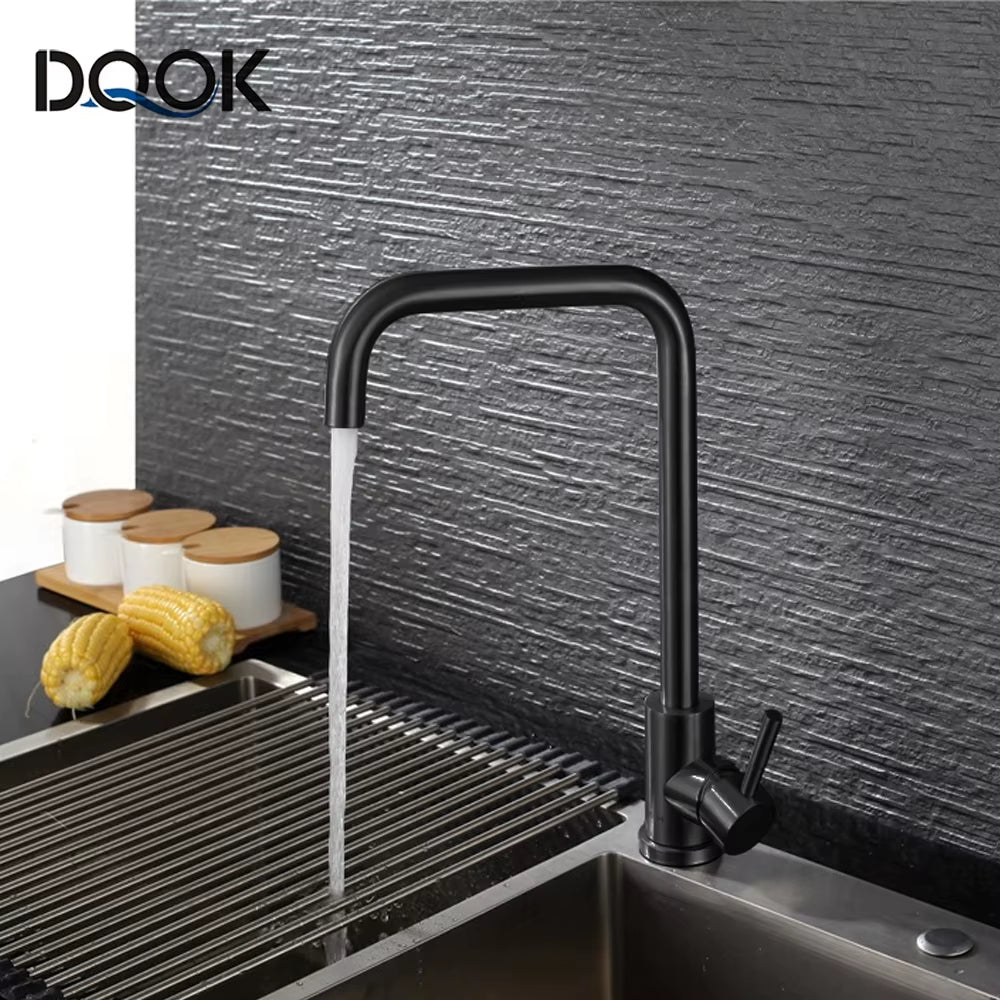 Black Kitchen Faucets Stainless Steel Kitchen Mixer Single Handle Single Hole Kitchen Faucet Brushed Nickle Mixer Sink Tap