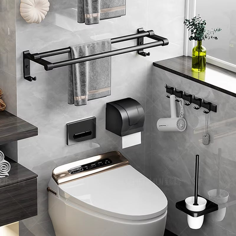 Bathroom Shelves No Punching Space Aluminum Towel Rack Bathroom Storage Towel Rack Bathroom Hardware Pendant