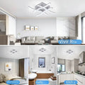 Contemporary 3-Color Adjustable LED Ceiling Light with Curved Design for Living Room, Restaurant, Bedroom, and Balcony - 24W