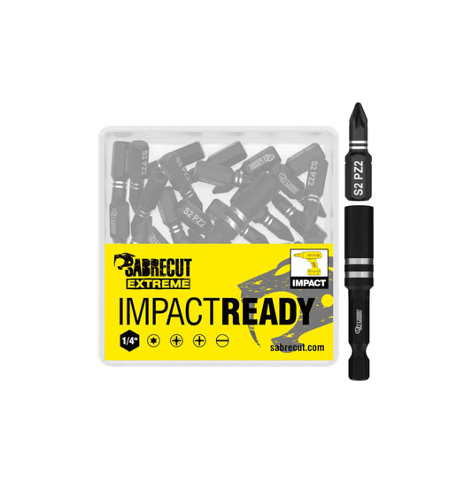 Sabrecut Extreme S2 PZ2 impact screwdriver bit set with storage box