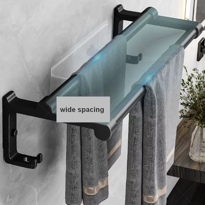 Bathroom Shelves No Punching Space Aluminum Towel Rack Bathroom Storage Towel Rack Bathroom Hardware Pendant