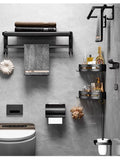 Bathroom Shelves No Punching Space Aluminum Towel Rack Bathroom Storage Towel Rack Bathroom Hardware Pendant