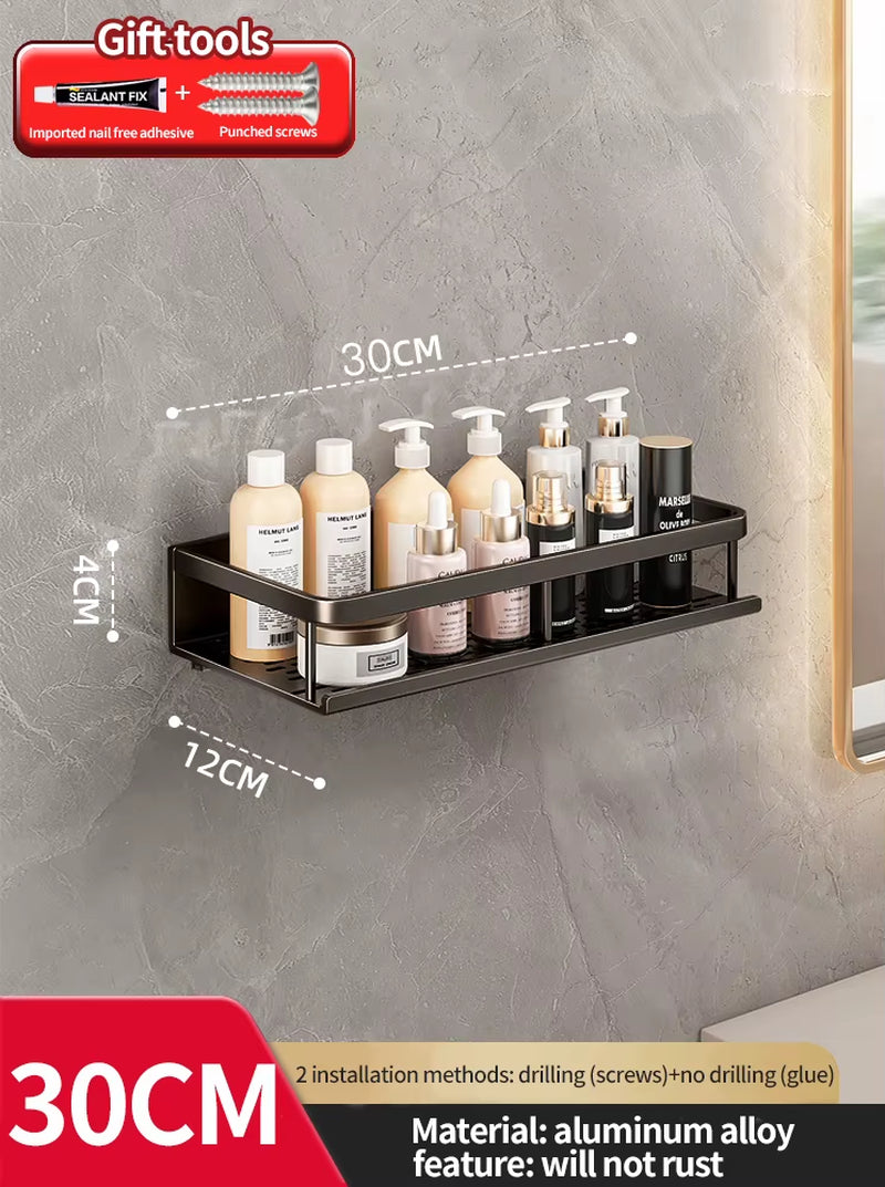 Bathroom Rack Bathroom Shelf Toilet Space Aluminum Hanging Rack Bathroom Organizer Hang on the Wall