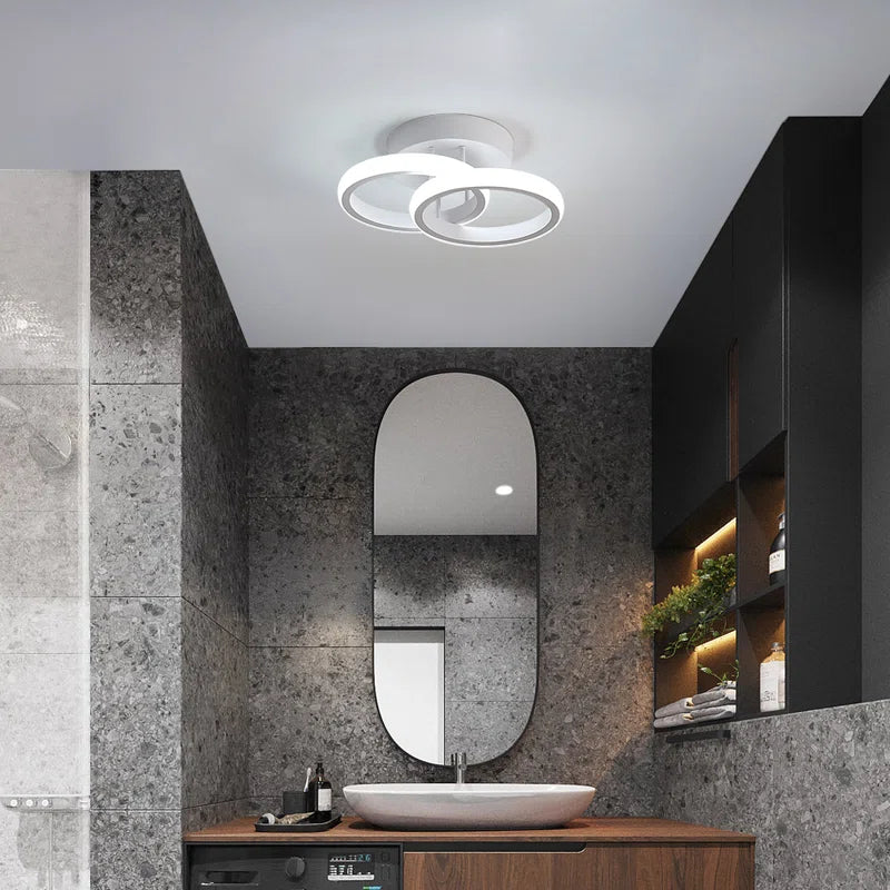 Verbrande 2-Light 25Cm LED Integrated Semi Flush Mount