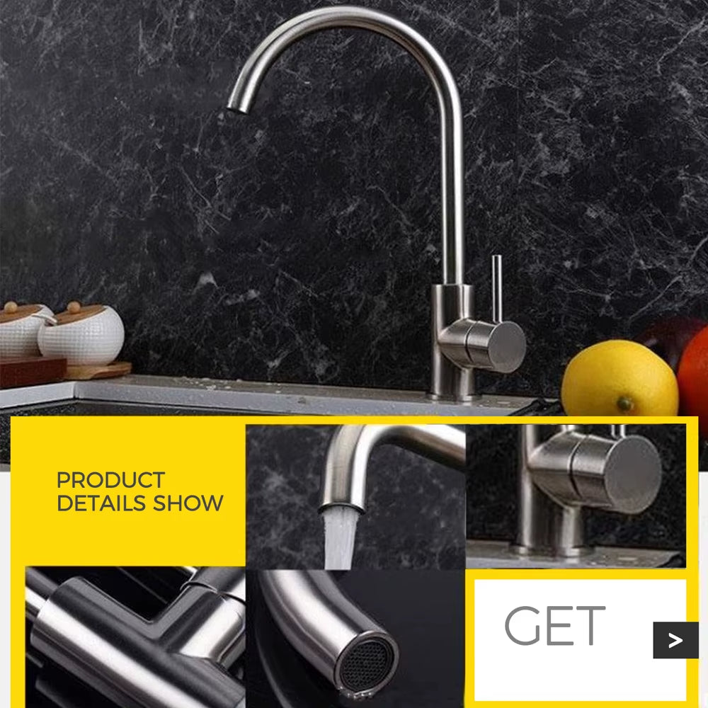 Black Kitchen Faucets Stainless Steel Kitchen Mixer Single Handle Single Hole Kitchen Faucet Brushed Nickle Mixer Sink Tap