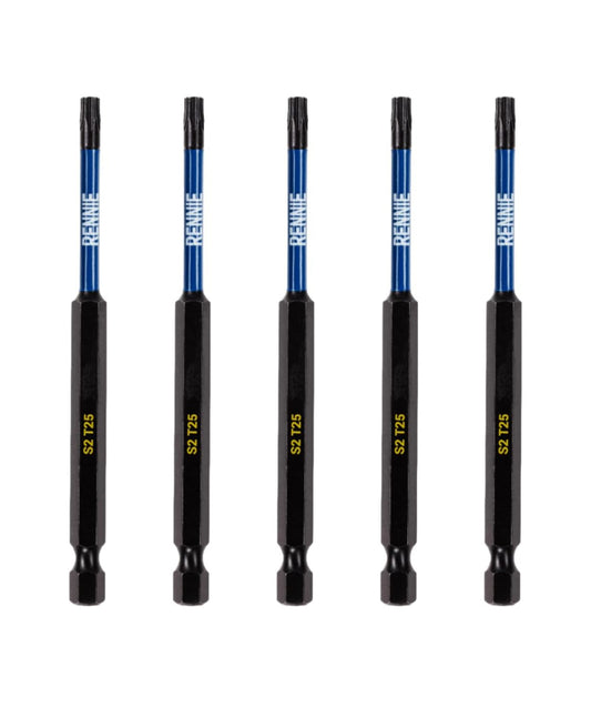 Set of 5 RENINE S2 T25 star tip double-ended screwdriver drill bits