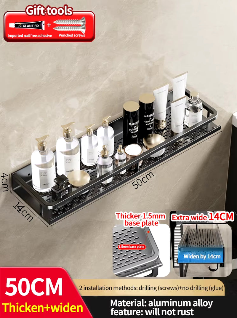 Bathroom Rack Bathroom Shelf Toilet Space Aluminum Hanging Rack Bathroom Organizer Hang on the Wall