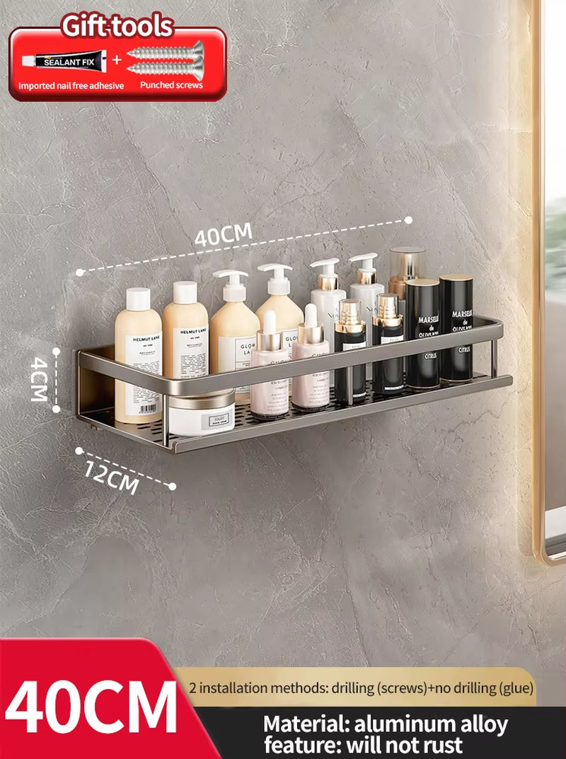 Bathroom Rack Bathroom Shelf Toilet Space Aluminum Hanging Rack Bathroom Organizer Hang on the Wall