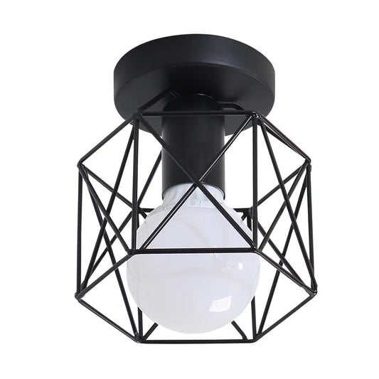 Eta 1-Light Geometric Semi-Flush Mount Ceiling Fixture