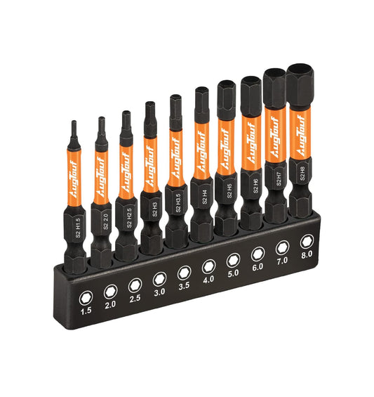 Hex magnetic drill bit set with holder – 1.5 to 8.0mm by AugTouf