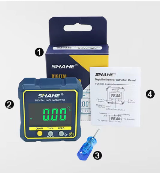 Digital Angle Gauge Magnetic Protractor Inclinometer Level Angle Finder Angle Cube Level Box with Magnes and Backlight