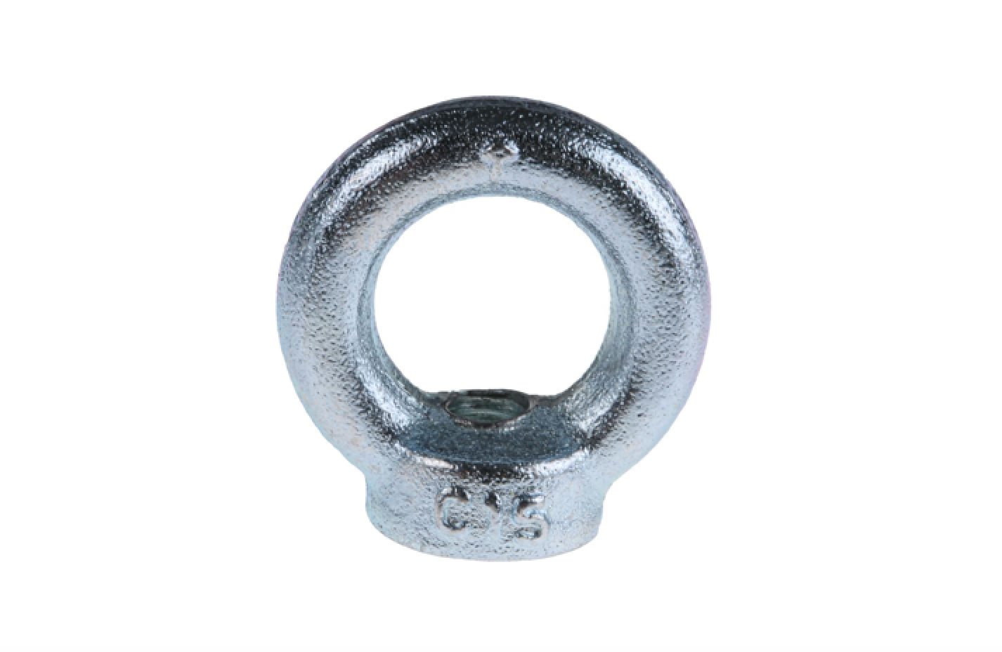 Heavy-duty carbon steel lifting eye nut for secure rigging.