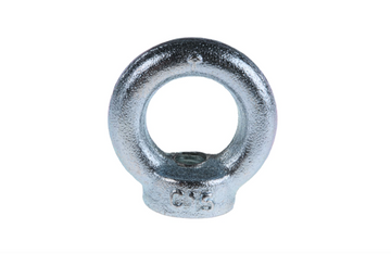 Heavy-duty carbon steel lifting eye nut for secure rigging.