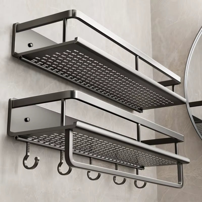 Bathroom Rack Bathroom Shelf Toilet Space Aluminum Hanging Rack Bathroom Organizer Hang on the Wall