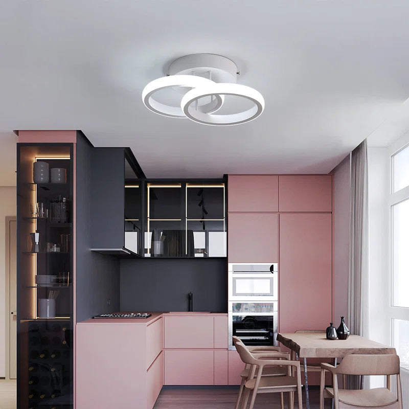 Verbrande 2-Light 25Cm LED Integrated Semi Flush Mount