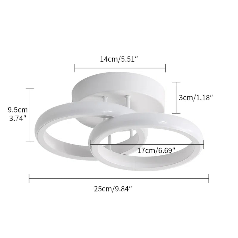 Verbrande 2-Light 25Cm LED Integrated Semi Flush Mount