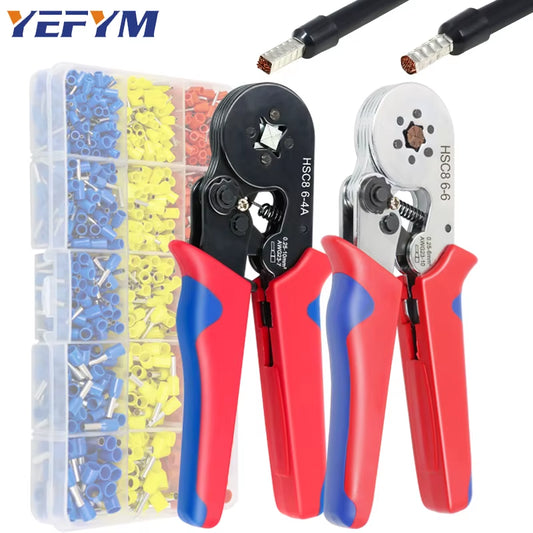 Ferrule Crimping Tool HSC8 6-4/6-6 Electrical Crimper Plier for Wire End Crimp Tube Terminals Electrical Circuit Repair