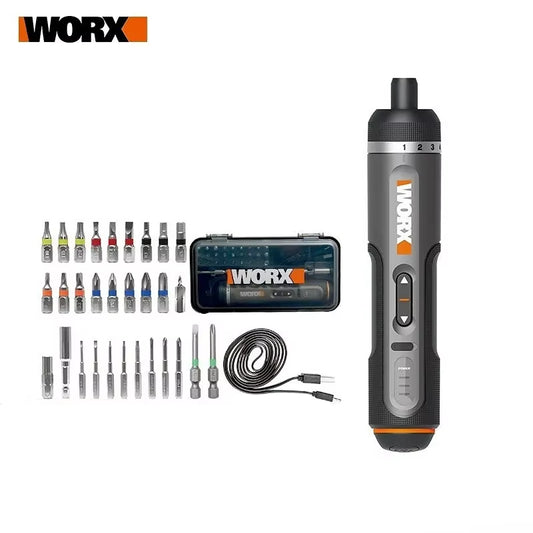 WORX WX242 4V Electrical Screwdriver Set Smart Cordless Electric Screwdrivers USB Rechargeable 30 Bit Set Mini Drill Power Tool