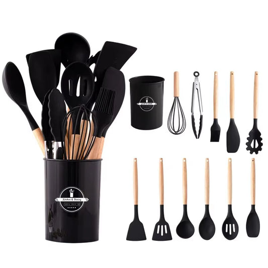 Silicone Kitchen Utensils Set, 12-Piece Kitchen Cookware Non-Stick Cookware Is Heat-Resistant,Cooking Tools, Kitchen Tools