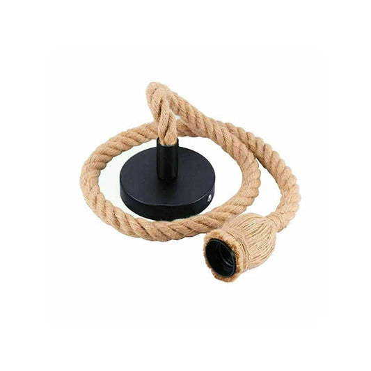 Sharon Single Linear Pendant Light with Hemp Rope and One Bulb