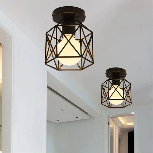 Eta 1-Light Geometric Semi-Flush Mount Ceiling Fixture