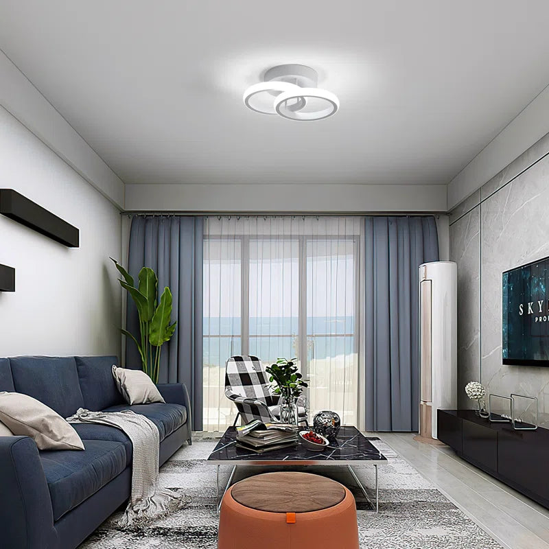 Verbrande 2-Light 25Cm LED Integrated Semi Flush Mount